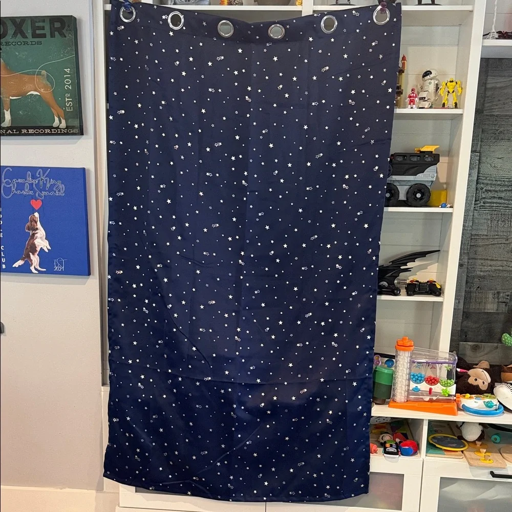 Navy Star-Print curtains